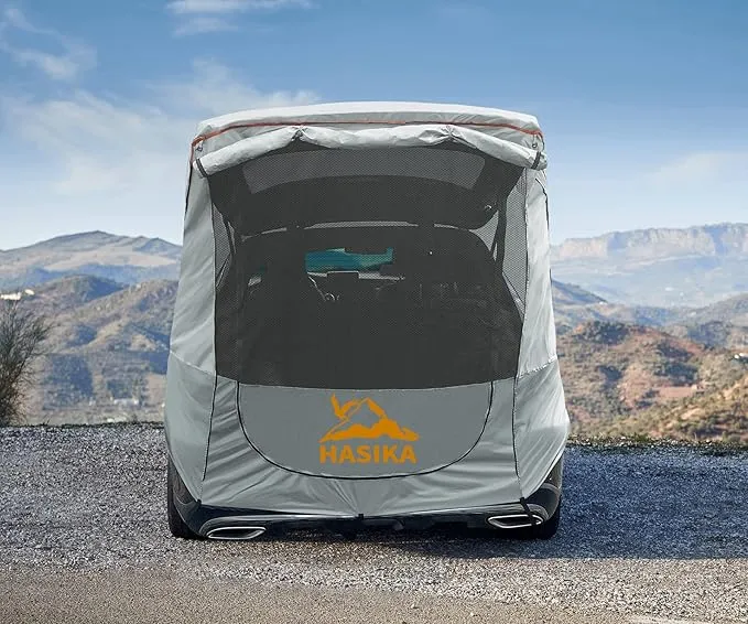 Hasika Canopy Tent Sun Shade Awning for Camping Road Trip Park Waterproof 3000MM UPF 50  Gray (Large)