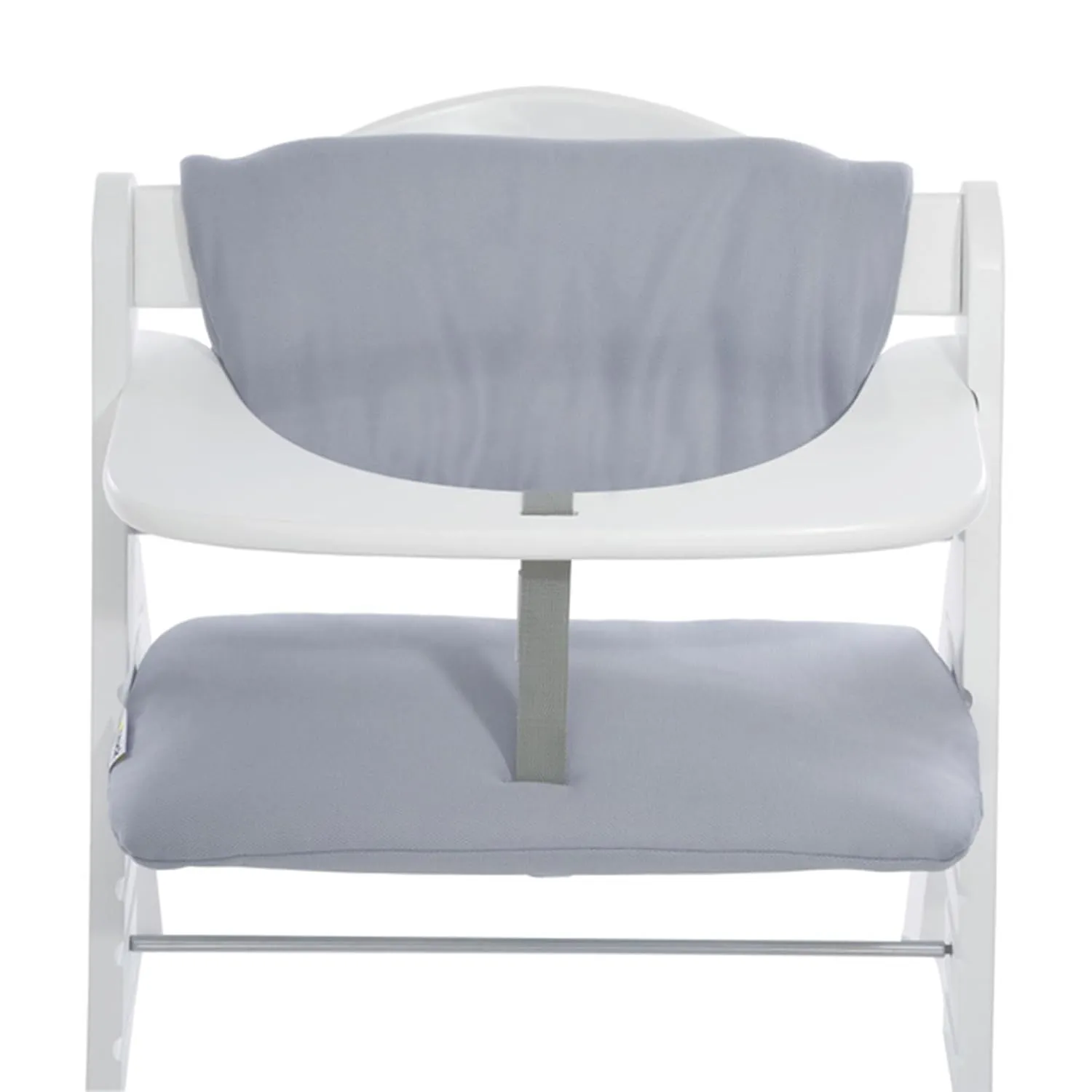 hauck Alpha  Grow Along Wooden High Chair Seat with Grey Removable Tray Table and Grey Deluxe Seat Cushion Pad for Babies 6 Months and Up