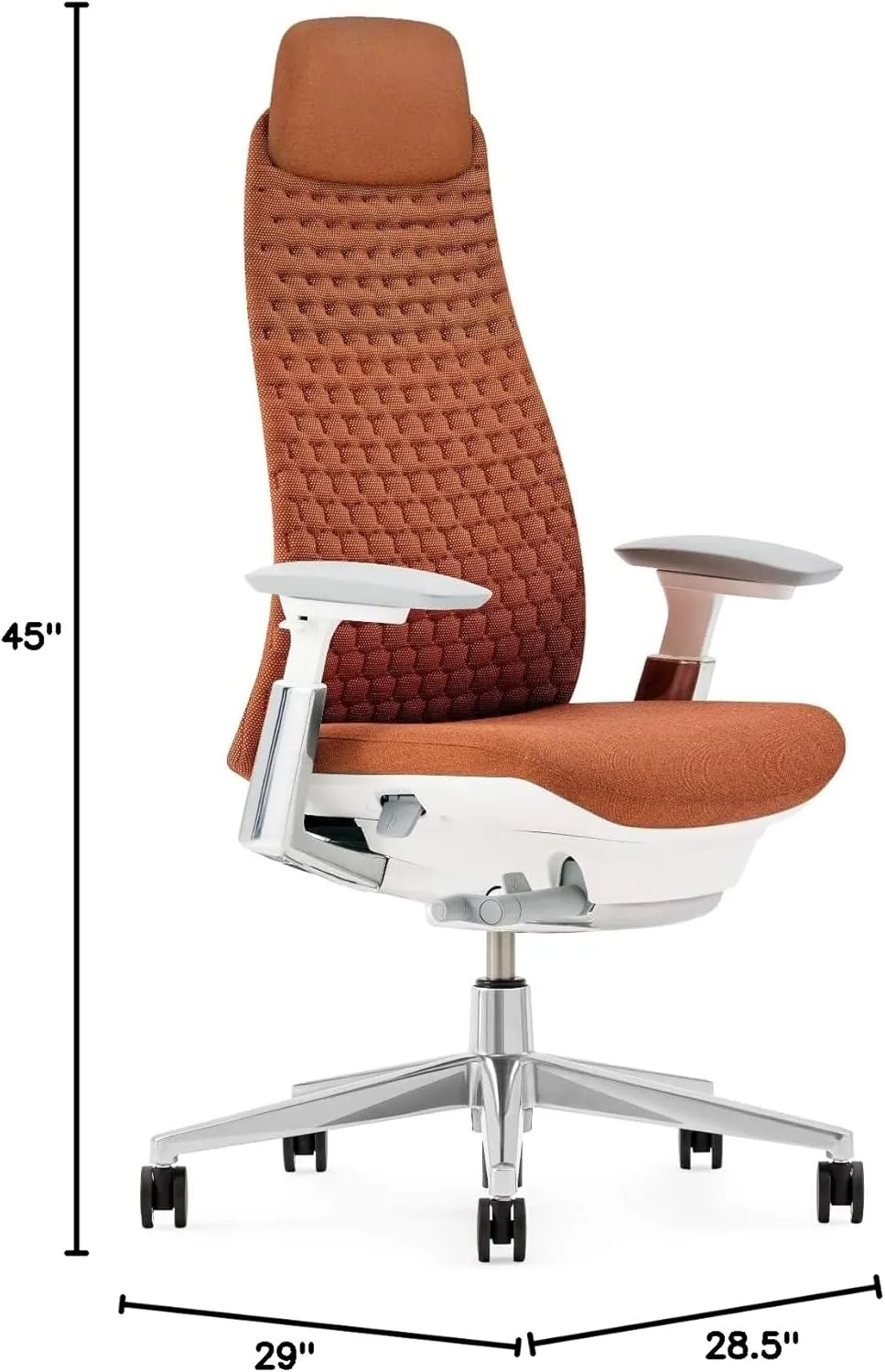 Haworth Fern Executive Office Chair with Ergonomic Innovations - Stylish Desk Chair with Digital Knit Finish and Adjustable Headrest - with Lumbar Support (Ember)
