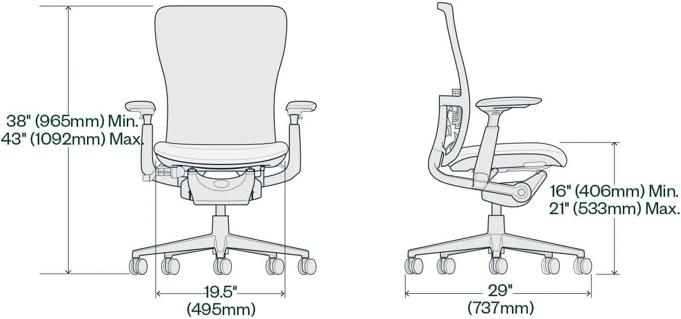 Haworth Zody Standard Posture Mesh Office Chair – Ergonomic Desk Chair with Pneumatic Seat Height Adjustments and Forward Tilt Option - Without Lumbar Support (Stone)