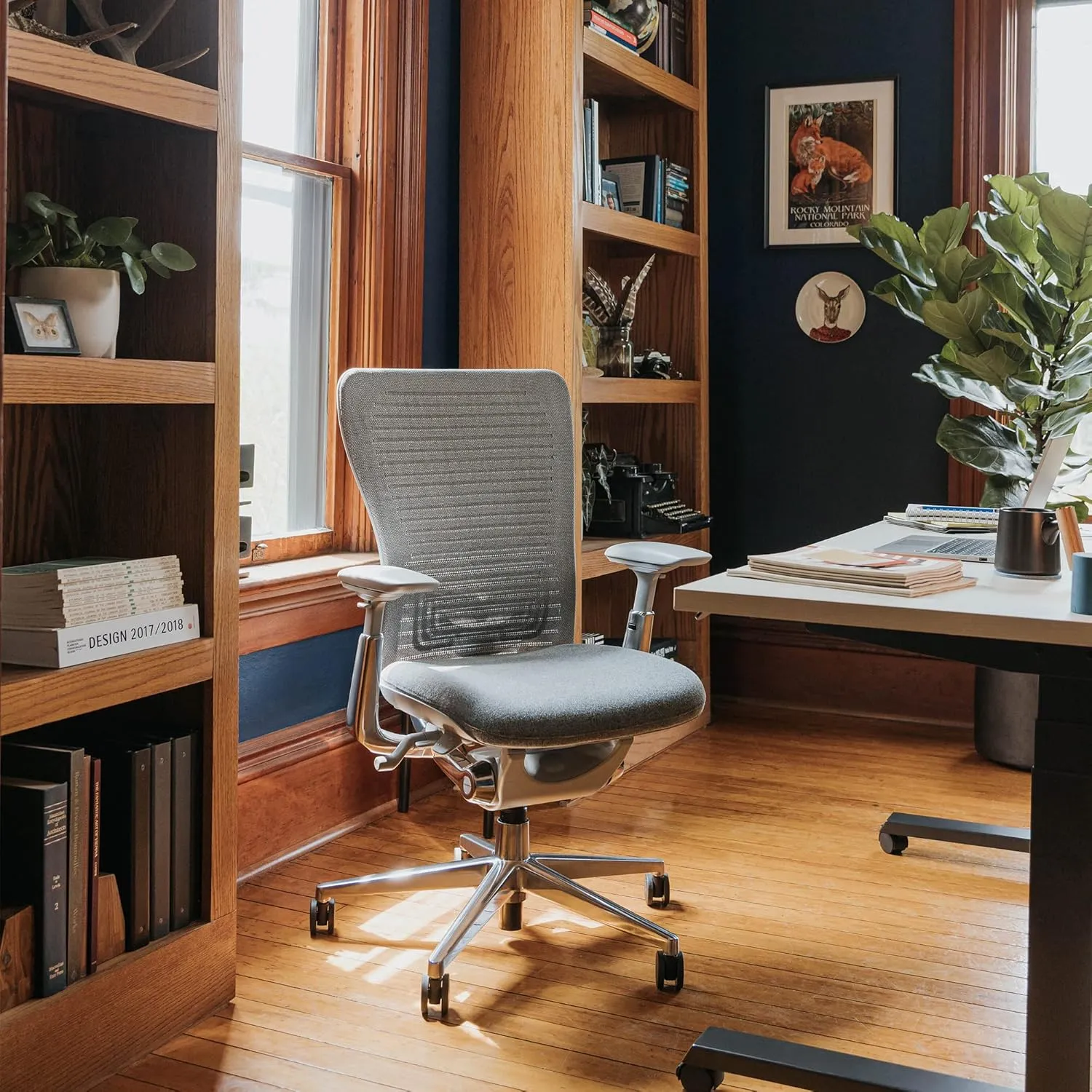Haworth Zody Standard Posture Mesh Office Chair – Ergonomic Desk Chair with Pneumatic Seat Height Adjustments and Forward Tilt Option - Without Lumbar Support (Stone)