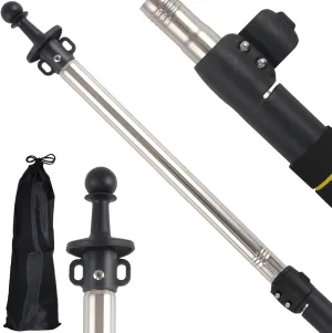 Heavy Duty Telescoping Canopy Poles, 2.75 to 9.5Ft - Stainless Steel Tubes, Sponge Long Handle, For Shade Cloth Poles & Sails