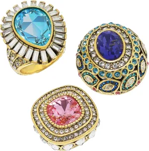 Heidi Daus "Enchante Magnetic Pendant Ring Set… (LIGHT ROSE/BLUE/PURPLE, 8)