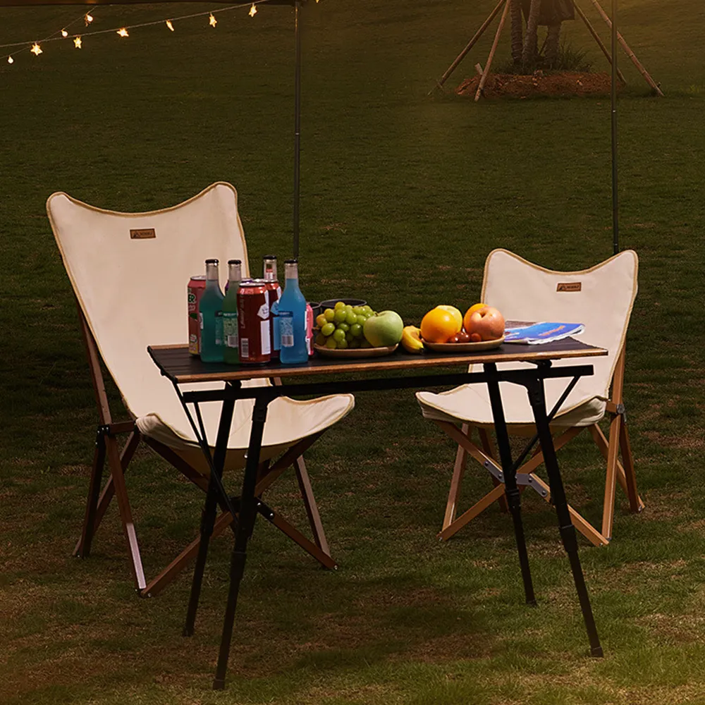 Hewolf Foldable Wooden Chair Black - Small