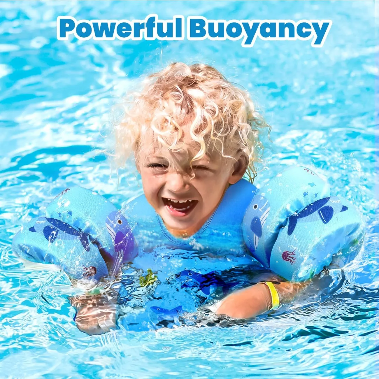 HeySplash Toddler Swim Vest, Toddler Floaties Fit 13-30/22-44 Lbs,Kids Swim Jacket with Adjustable Strap, Arm Floaties Water Wing Arm Band for Children Learn to Swim, Puddle Sea Beach Jumper Boy Girl