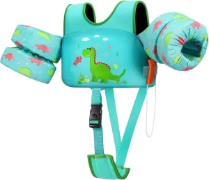HeySplash Toddler Swim Vest, Toddler Floaties Fit 13-30/22-44 Lbs,Kids Swim Jacket with Adjustable Strap, Arm Floaties Water Wing Arm Band for Children Learn to Swim, Puddle Sea Beach Jumper Boy Girl