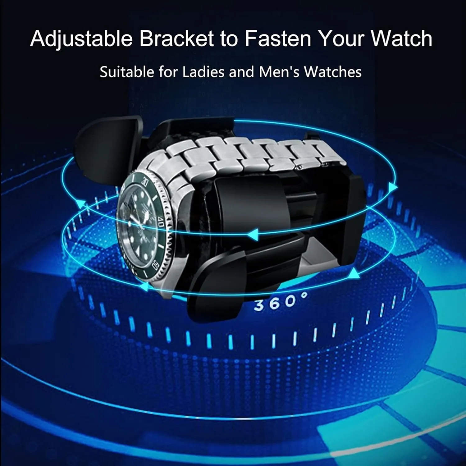 High End Automatic Watch Winder Watches with Touch Screen LED Lighting LCD Digital Display Adjustable Watch Pillows Motor Lady and Man Watch Display Case (3 0)