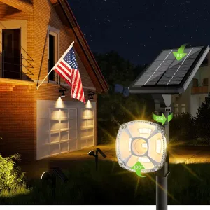 HIGH-Power Solar Spot Lights - 4 Pack, 36 LED/3 Modes/360, Auto On/Off, IP67 Waterproof, 2-in-1 Wall Lights for Outdoor Tree Garden Pathway
