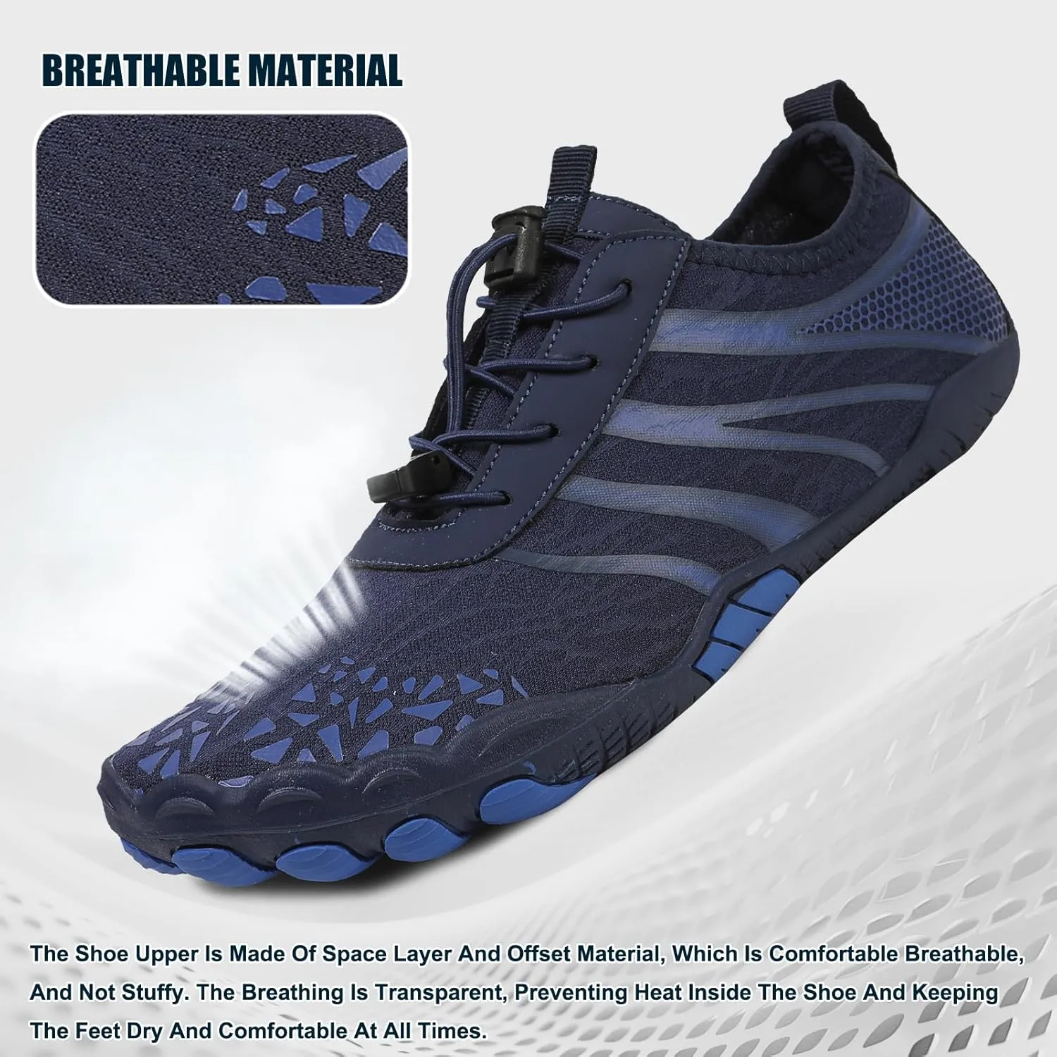 Hike Barefoot Shoes Womens Men,Unisex Barefoot Water Shoes Breathable, Anti-Slip Hiking Footwear for Athletic Wide Toe Shoe Footwear for Hiking, Walking, Running, Yoga, and Water Sports