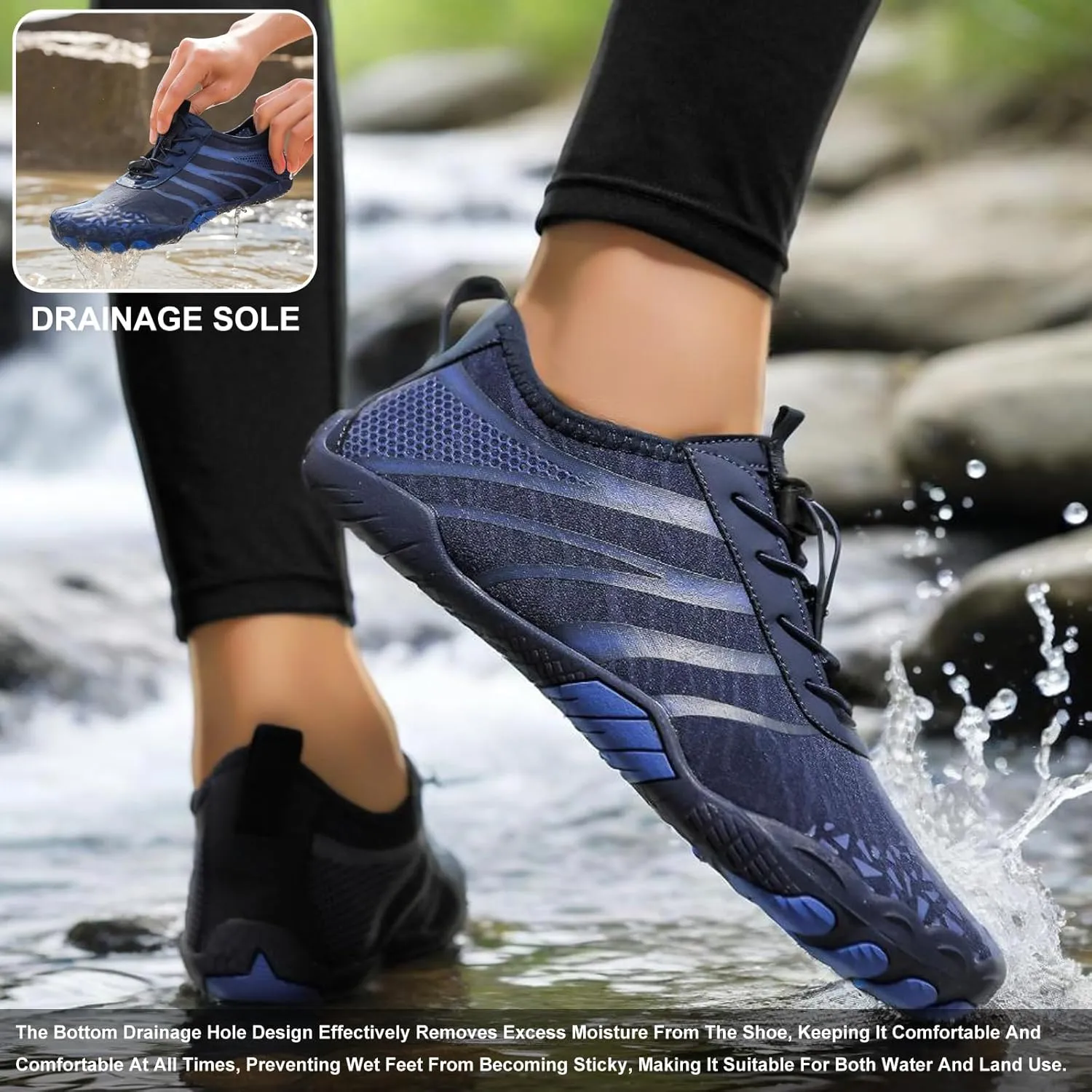 Hike Barefoot Shoes Womens Men,Unisex Barefoot Water Shoes Breathable, Anti-Slip Hiking Footwear for Athletic Wide Toe Shoe Footwear for Hiking, Walking, Running, Yoga, and Water Sports