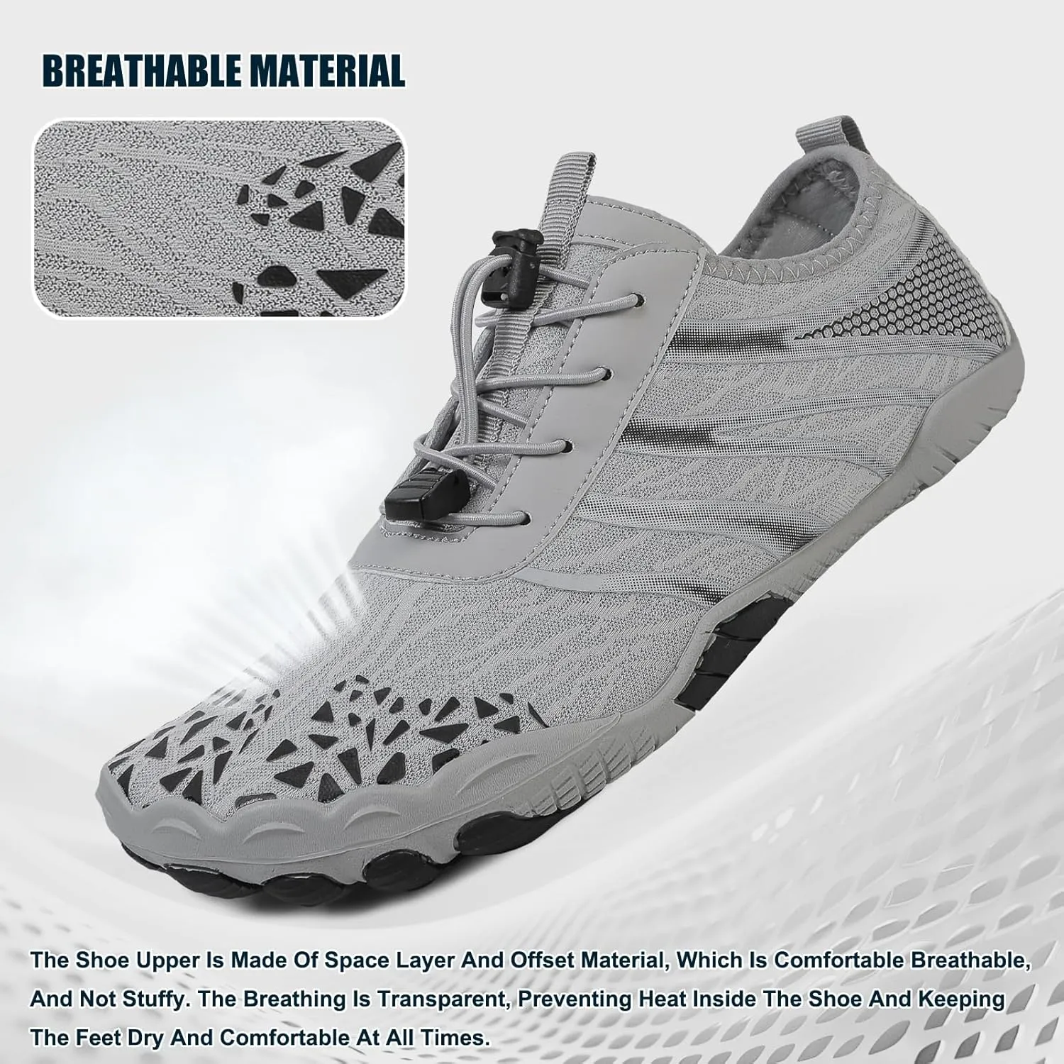 Hike Barefoot Shoes Womens Men,Unisex Barefoot Water Shoes Breathable, Anti-Slip Hiking Footwear for Athletic Wide Toe Shoe Footwear for Hiking, Walking, Running, Yoga, and Water Sports
