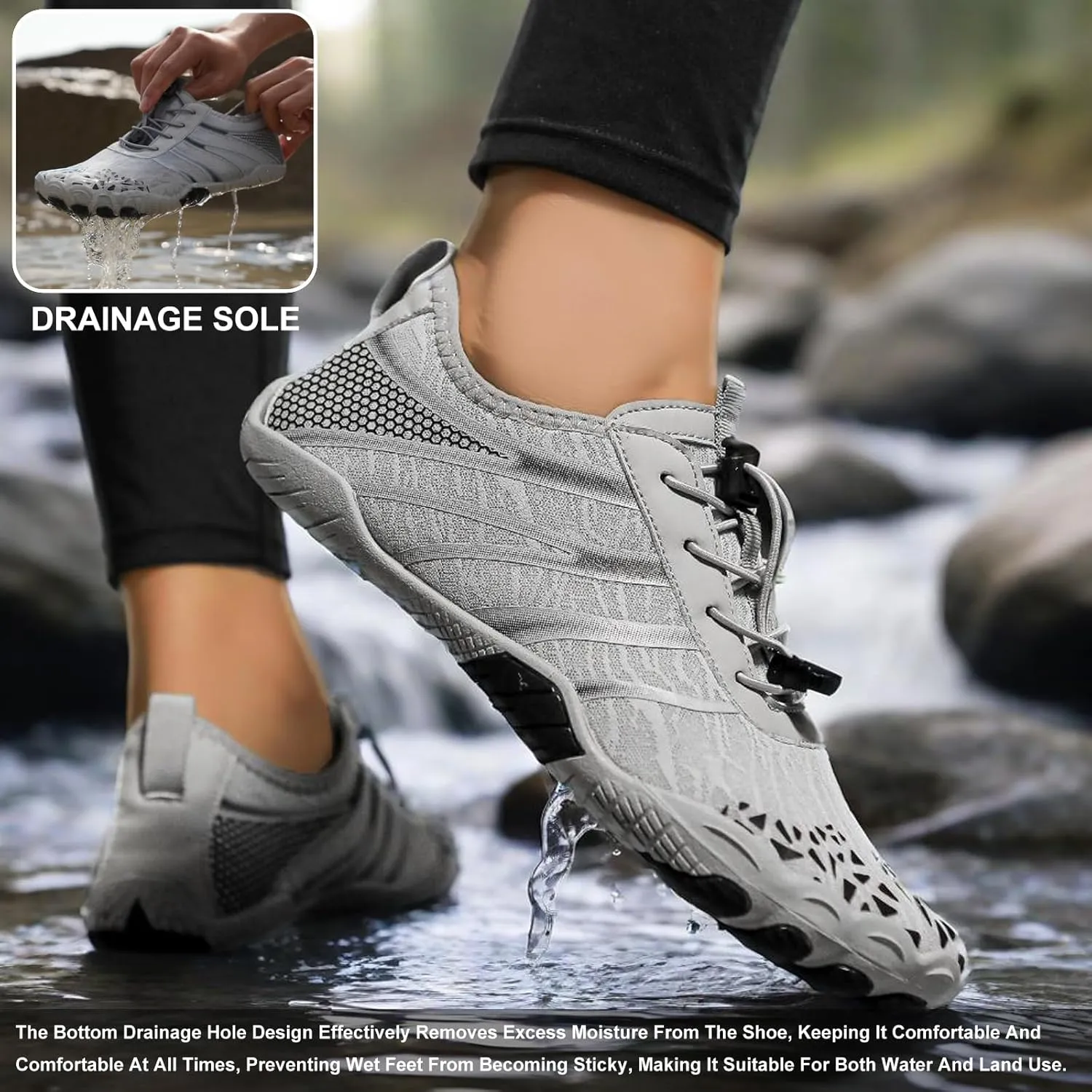 Hike Barefoot Shoes Womens Men,Unisex Barefoot Water Shoes Breathable, Anti-Slip Hiking Footwear for Athletic Wide Toe Shoe Footwear for Hiking, Walking, Running, Yoga, and Water Sports