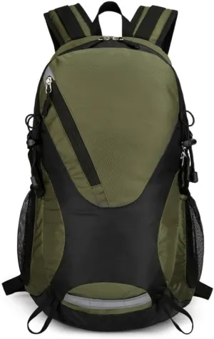 Hiking Backpack Outdoor Lightweight Daypack Large Capacity Travel Bag for Trekking Cycling and Casual with Breathable Straps (Green)