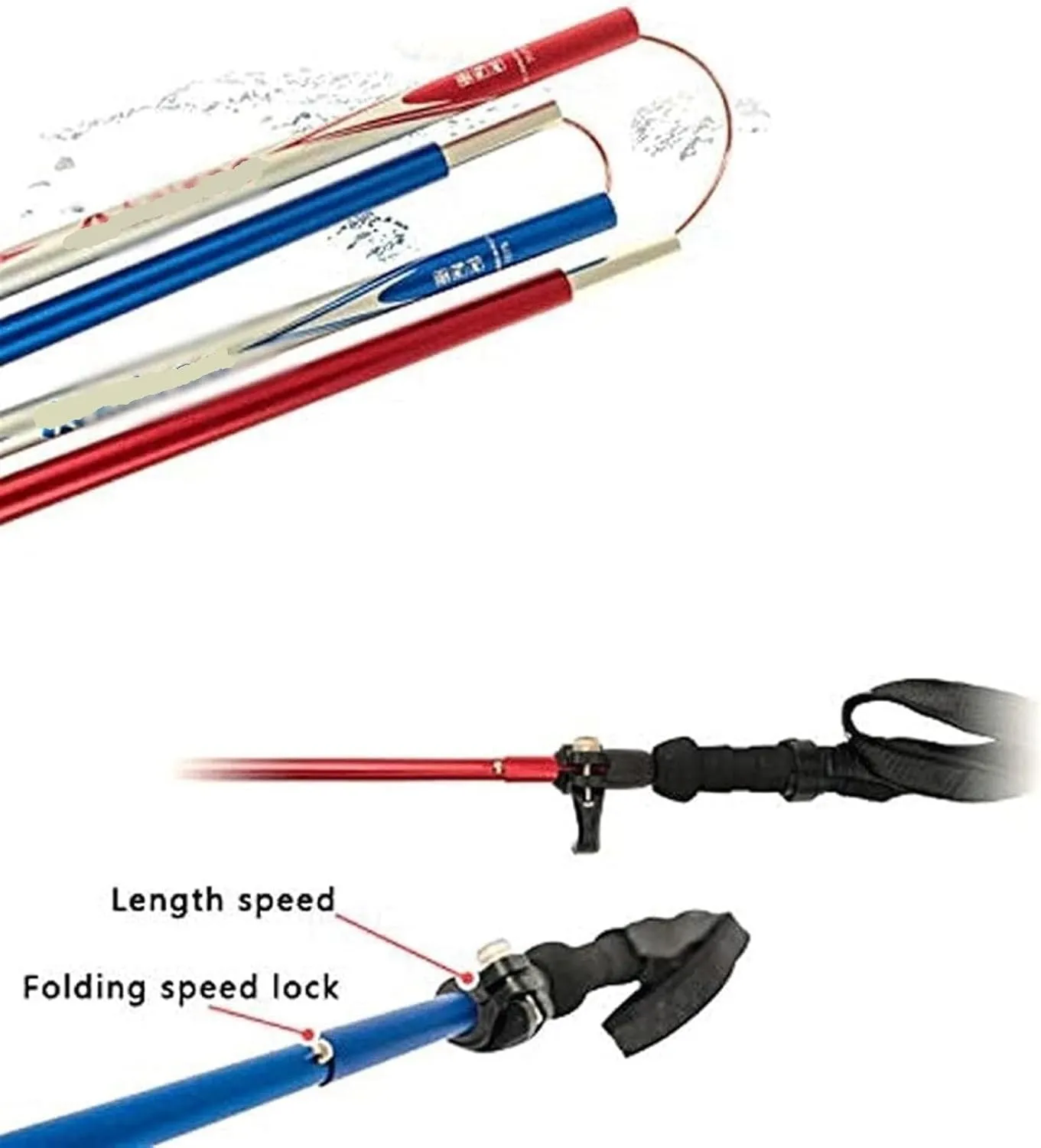 Hiking Trekking Poles Adjustable Trekking Poles Telescopic Walking Sticks Ultralight Hiking Poles for Mountaining Hiking Sticks for Trekking(Blue)