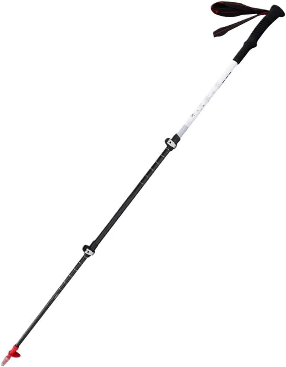 Hiking Trekking Poles Carbon Fiber Trekking Poles Telescopic Walking Sticks Ultralight Hiking Poles for Backpack Hiking Sticks for Trekking(White)