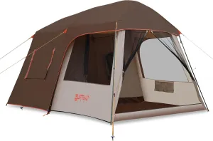 Himalaya 4-6 Person Camping Tent Family Tent Portable Glamping Tent Cabin Tent 2 Room 4 Windows Blackout Waterproof Double Layer for Outdoor Camping Hiking Picnic Family Gathering
