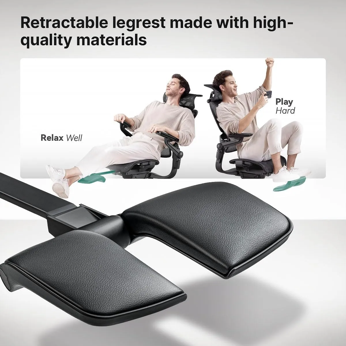 HINOMI H1 Pro V2 Ergonomic Office Chair with Foot Rest - Comfy Home Office Desk Computer Chair, Comfortable Mesh Seat with Adjustable Back Support, Swivel Wheels, Flip-up Arms for Work (Black, Medium)