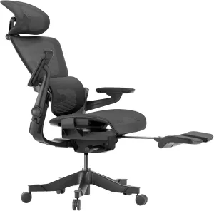 HINOMI H1 Pro V2 Ergonomic Office Chair with Foot Rest - Comfy Home Office Desk Computer Chair, Comfortable Mesh Seat with Adjustable Back Support, Swivel Wheels, Flip-up Arms for Work (Black, Medium)