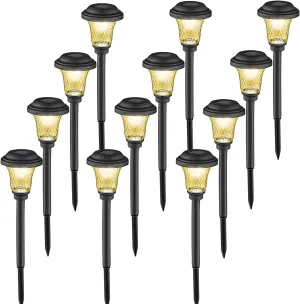 HiSolar Solar Lights Outdoor Waterproof, HiSolar 12 Pack Color Changing Solar Pathway Lights Outdoor Garden Lights Solar Powered Path Lights LED Landscape Lighting for Patio, Lawn, Yard (Colorful)