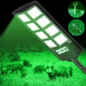 Hog Lights for Night Hunting,Powered Feeder Light(Green) 12000LM Solar Lights for Hunting Hogs, Coyote, Varmint, Deer, Motion Activated Feeder
