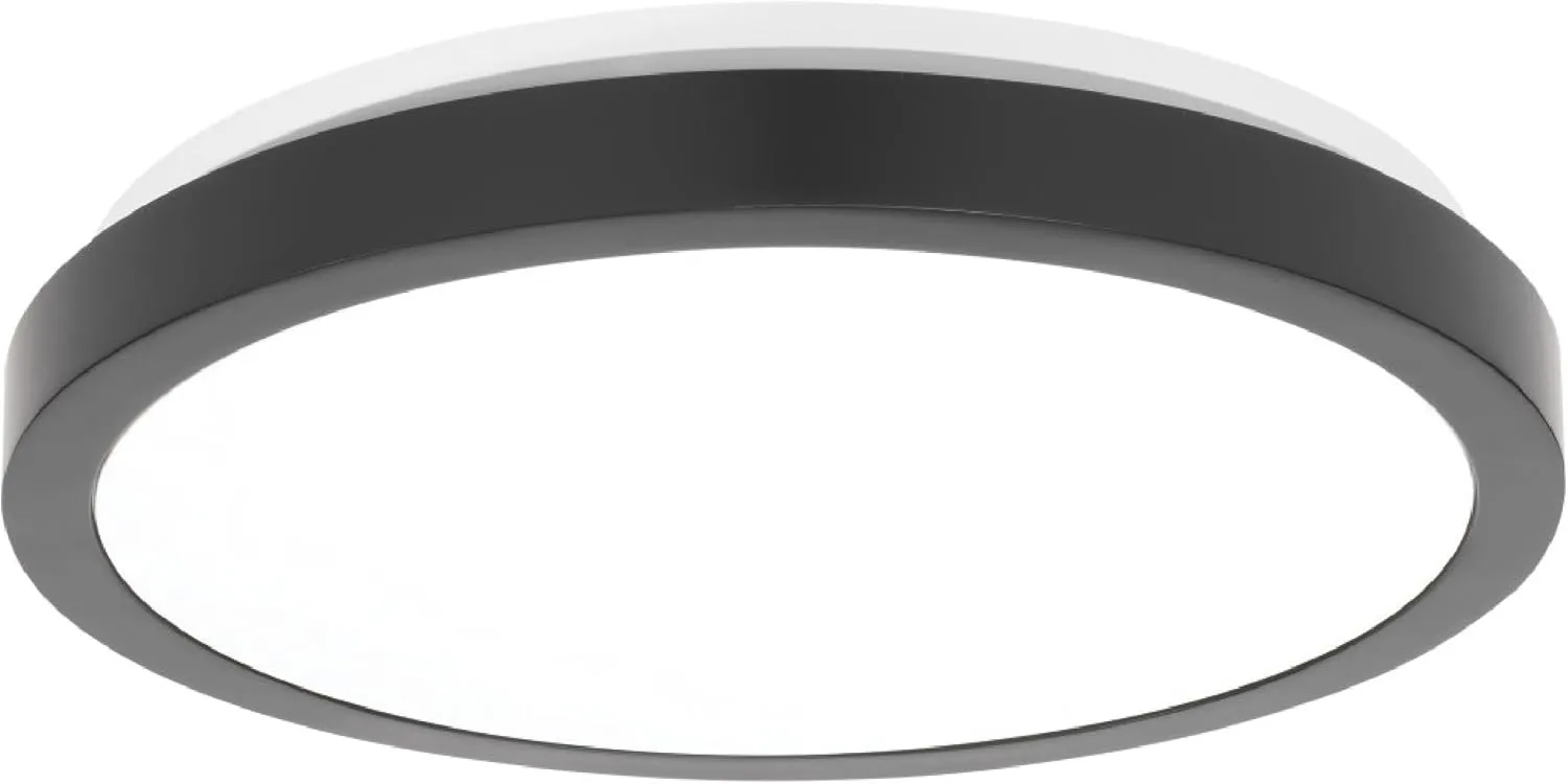 Homewerks 7105-09-MB Bathroom Fan with Light 90-CFM 1.5 Sones Round Ventilation Fan with Dimmable LED Light and Magnetic Trim Ring, Matte Black