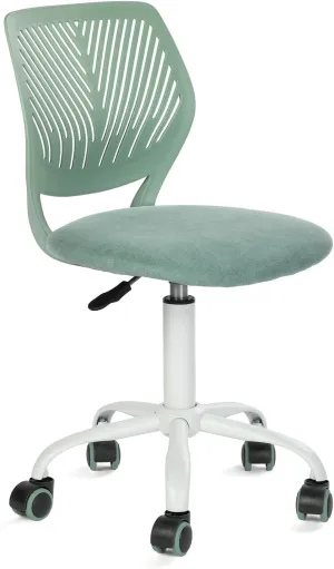 Homy Casa Armless Home Office Desk Chair, Colorful Task Chair with Soft Mesh Padded Cushion, Height Adjustable Swivel Study Computer Chair for for Girls Boys Teens (Green Ⅰ, 1PC)