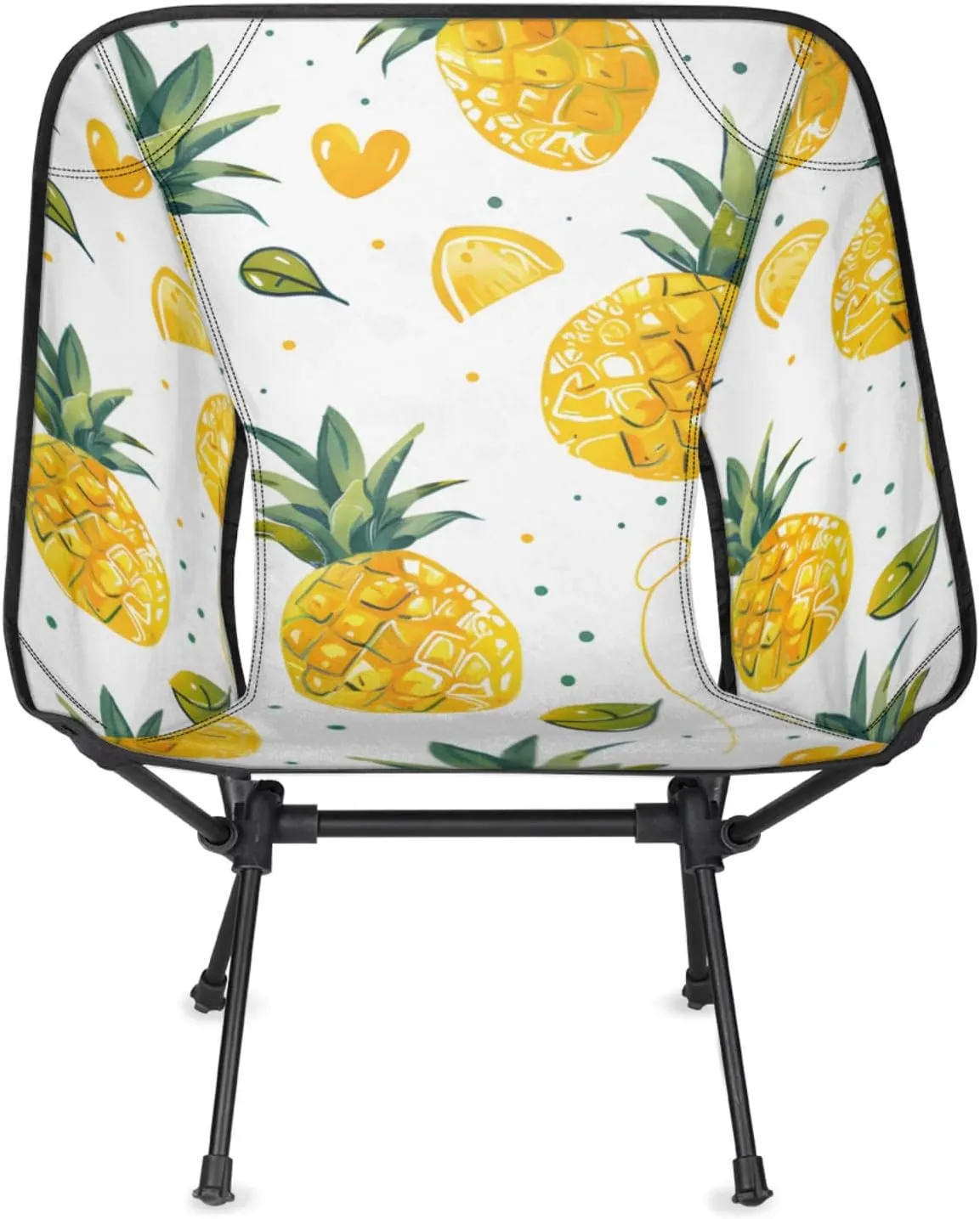 Honeybaby Folding Camping Chair Cute Pineapples Prints Camping Chairs Lightweight Portable Chair Outdoor Foldable Chairs for Camping Travel Picnic Beach Hiking