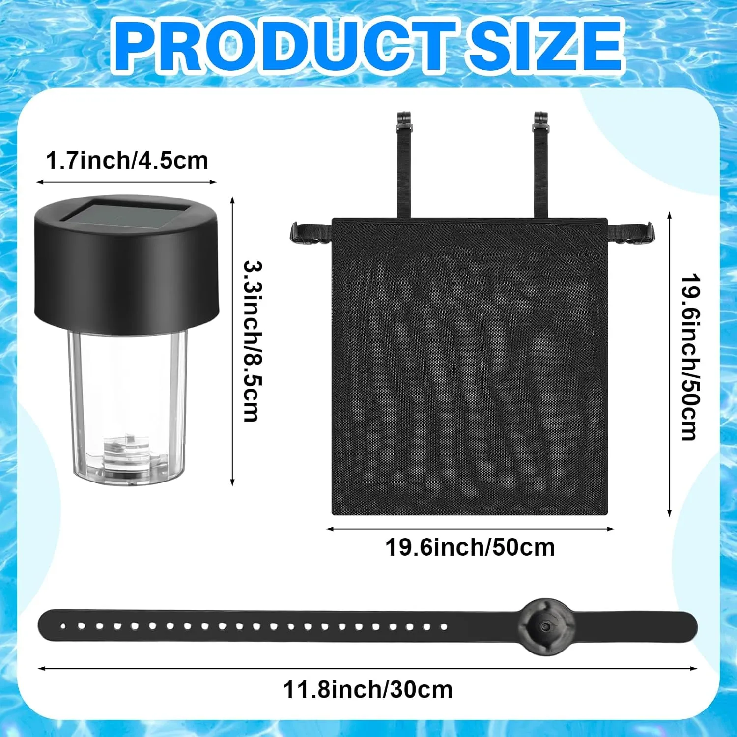 Honoson 24 Pcs Solar Pool Side Lights for Above Ground Pools with 1 Hanging Storage Bag Outdoor Swimming Pool Fence Decoration Accessories Waterproof LED Warm Light (25 Pcs, Warm Light)