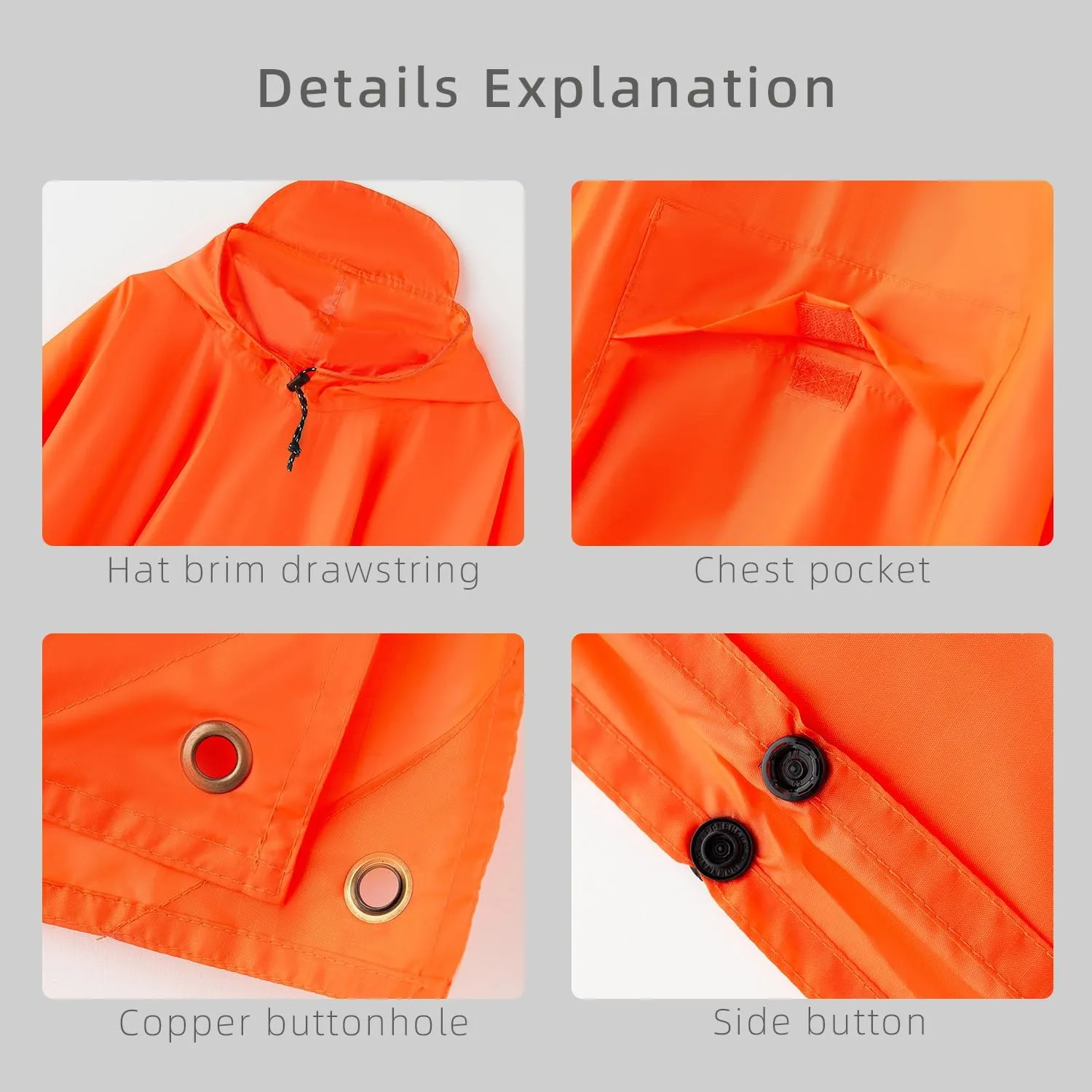 hooded waterproof raincoat, outdoor hiking, unisex, camping mat and small tent multifunctional