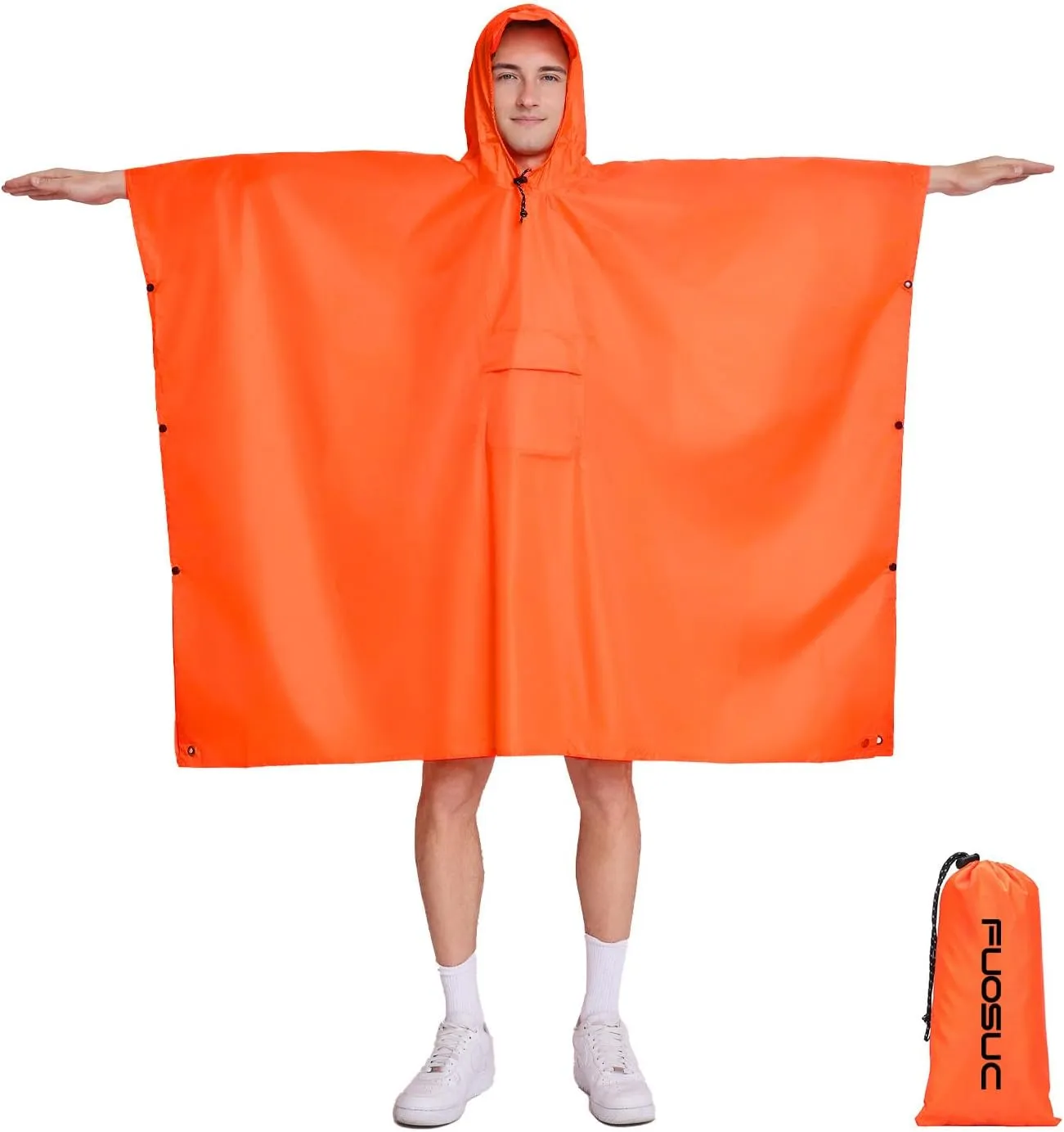 hooded waterproof raincoat, outdoor hiking, unisex, camping mat and small tent multifunctional