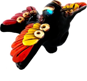 Hummingbird Aztec Whistle - Silbato Azteca Colibri Hecho en Mexico - Clay Bird Whistle with Singing Hummingbird Sound 110  dB