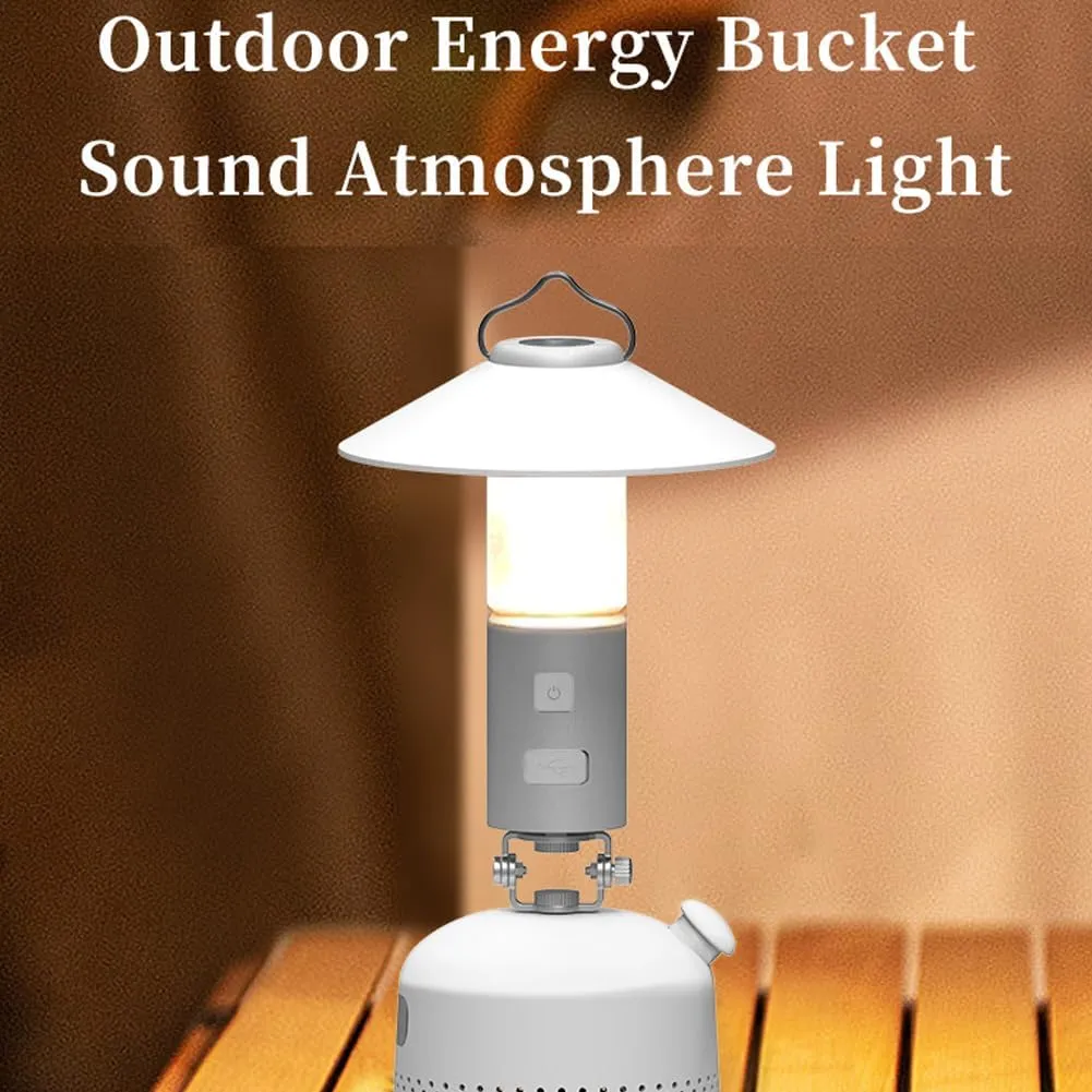 HXBER Mulfunctional Outdoor Camping Tent Light Portable Waterproof Magnetic Light Handheld Flashlight USB Reable BT Speaker Light