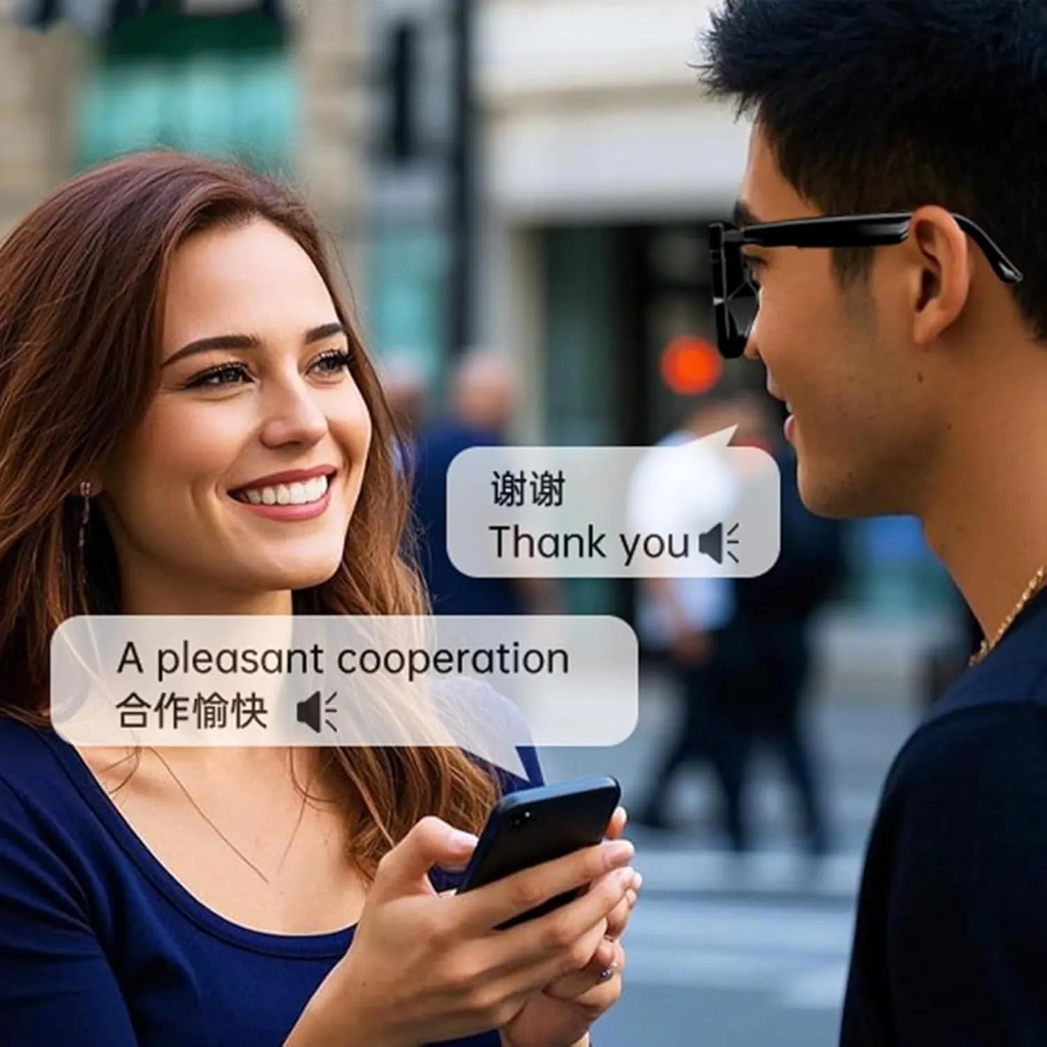 Hy-C8 Ai Wireless Bluetooth Translation Glasses, Smart Glasses Wireless Bluetooth Ai Translator, Multifunctional Ai Smart Glasses, Real-Time Translation Glasses (White)
