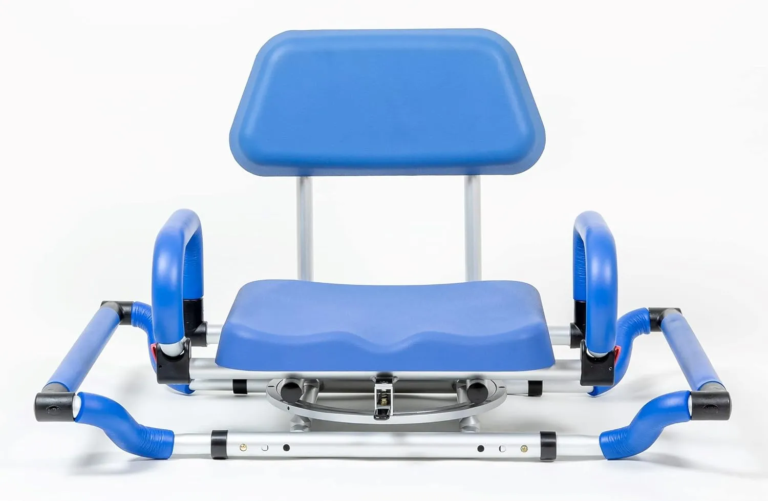 iLIVING ILG-628 Swivel Pivoting Tub-Mounted Shower Chair for Bathtub with Padded Seat, Back and Arms, and Adjustable Mounting Width , Blue
