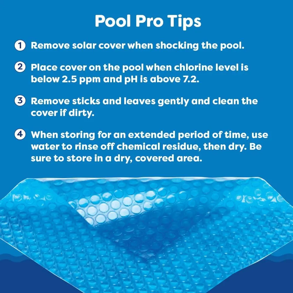 In The Swim 21' Standard Blue Round Solar Pool Cover 8 Mil for Solar Heating Above Ground Pools and Inground Pools