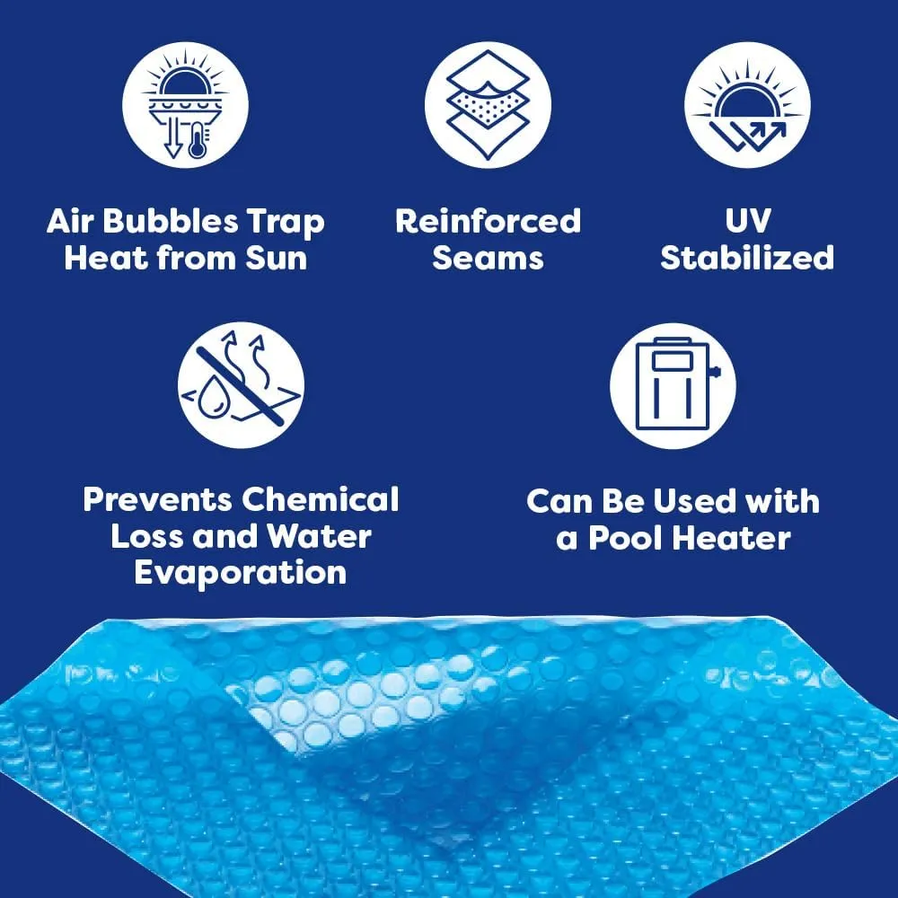 In The Swim 21' Standard Blue Round Solar Pool Cover 8 Mil for Solar Heating Above Ground Pools and Inground Pools