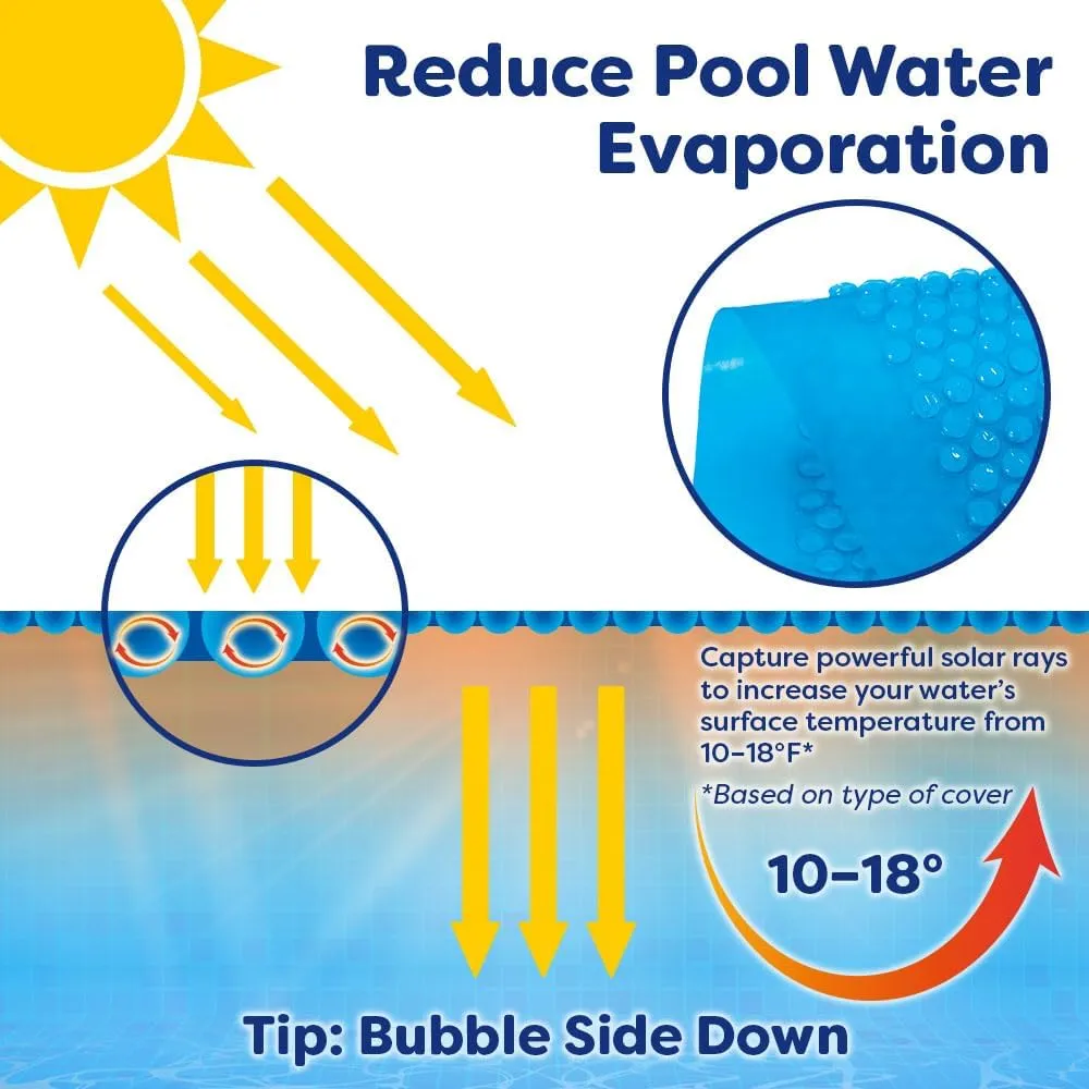 In The Swim 21' Standard Blue Round Solar Pool Cover 8 Mil for Solar Heating Above Ground Pools and Inground Pools