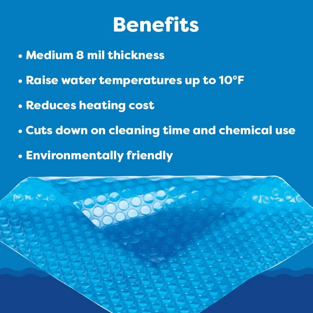In The Swim 21' Standard Blue Round Solar Pool Cover 8 Mil for Solar Heating Above Ground Pools and Inground Pools