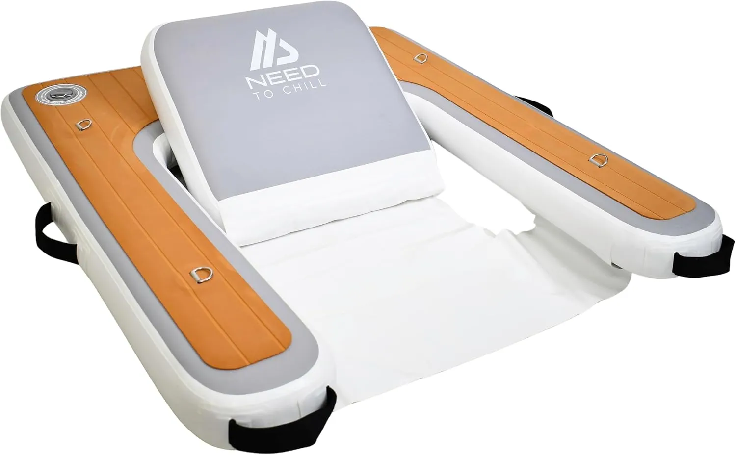 Inflatable Chair - Premium Outdoor Blow Up Seat Lounger for Boating, Beach, Lake, Pool - Includes Pump & Travel Bag - Foldable Water Floating Device for Adults Summer (Grey)