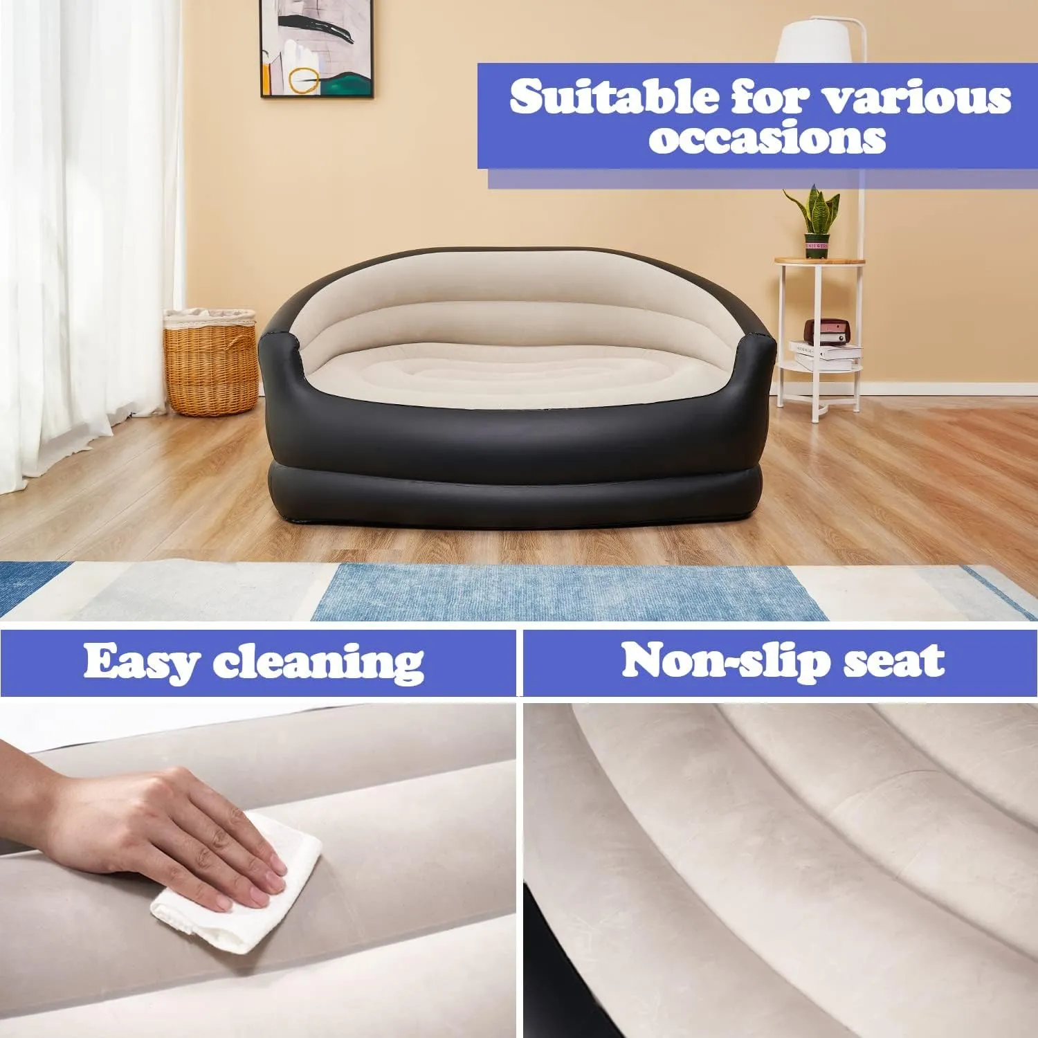 Inflatable Couch Air Sofa,Blow Up Chair for Outdoor and Living Room