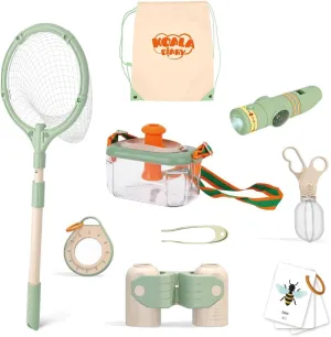 Insect Catcher Box for Kids, Collection Box, Insect Tweezers, Magnifying Glass, Flashcards, Butterfly Net, Storage Bag, Butterfly Kit, Bug Kids Explorer Kit for Boys Girls