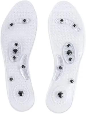Insoles Foot Acupressure Shoe Pads Therapy Slimming Insoles for Weight Loss Transparent Foot(E,S EU34-40)