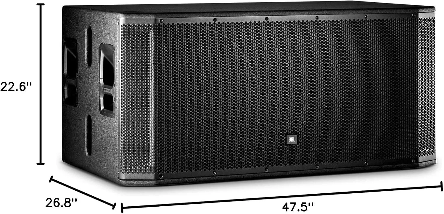 JBL Professional SRX828SP Portable, Active, Amplified, Powered Dual 18 Inch Subwoofer System. 2000 Watt Peak Crown Amplifier. DJ, PA, Stage. Black