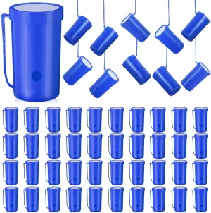 Jenaai 50 Pcs Mini Air Horn 3 Inch Noisemakers for Sporting Events Fun Stadium Loud Noise Maker Blow Horn Noise Whistle with Lanyard for Birthday Party Celebrations Goodie Bag(Blue)