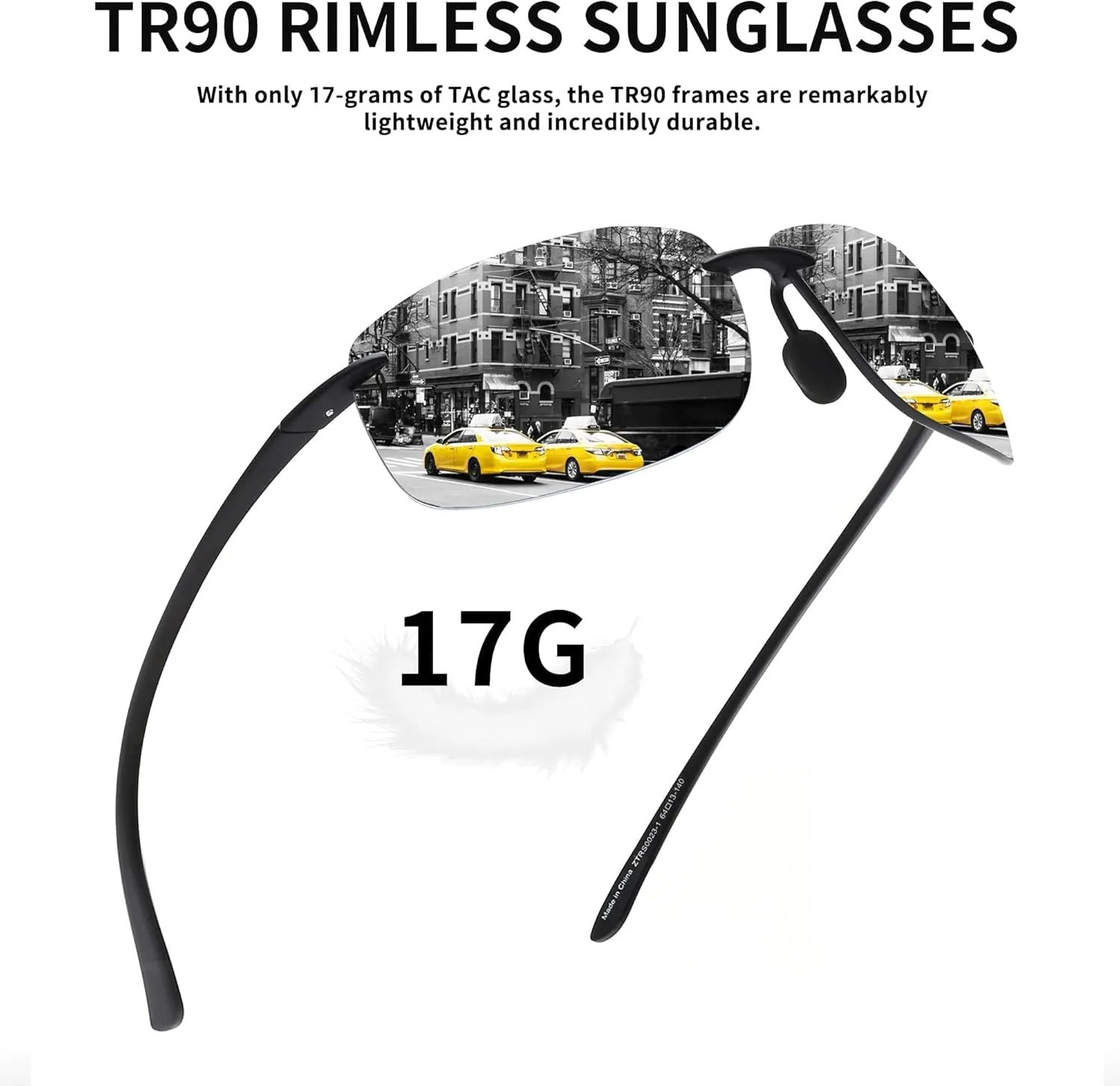 JIM HALO Sport Sunglasses for Men Women TR90 Rimless Frame for Running Fishing Cycling Driving