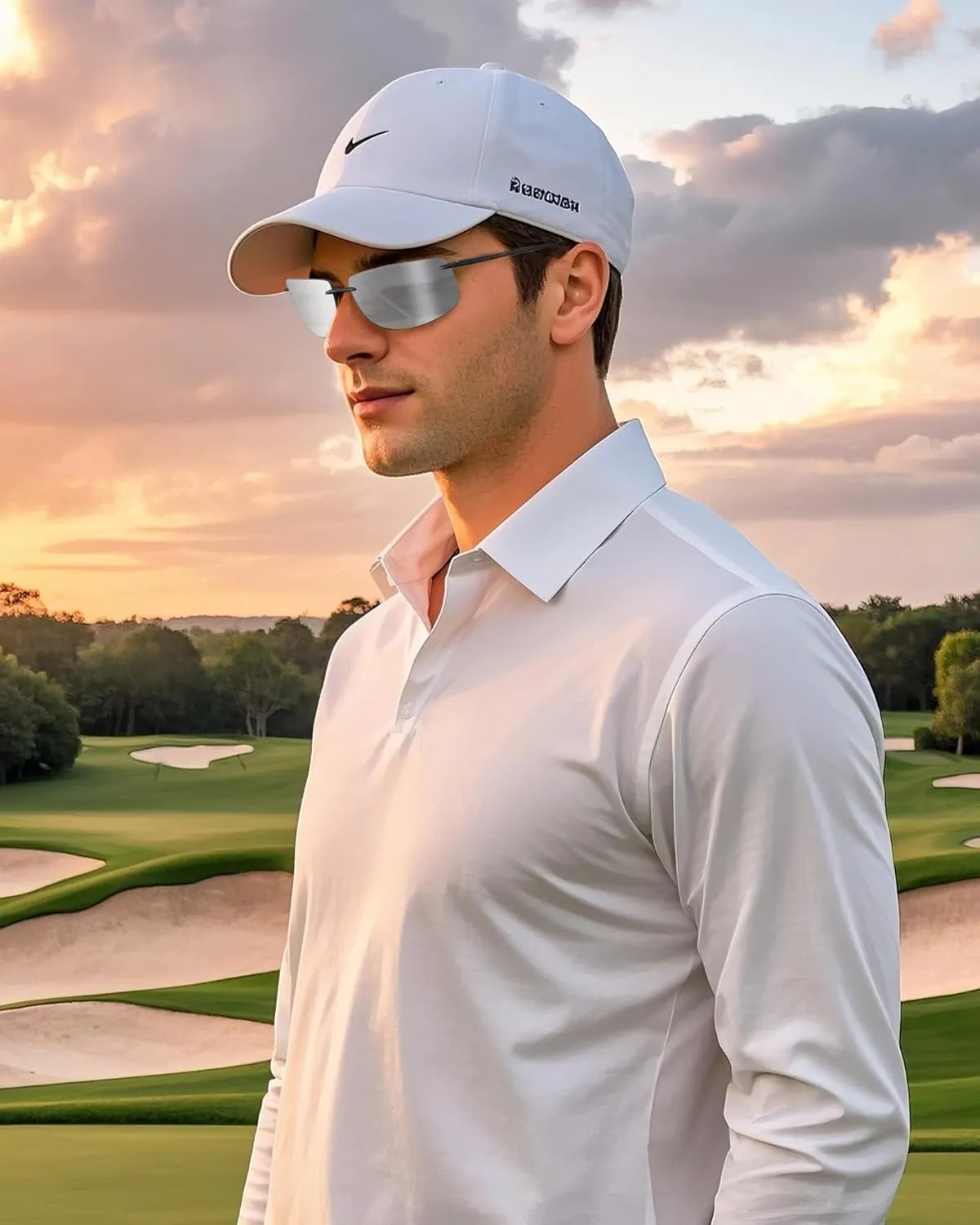 JIM HALO Sport Sunglasses for Men Women TR90 Rimless Frame for Running Fishing Cycling Driving