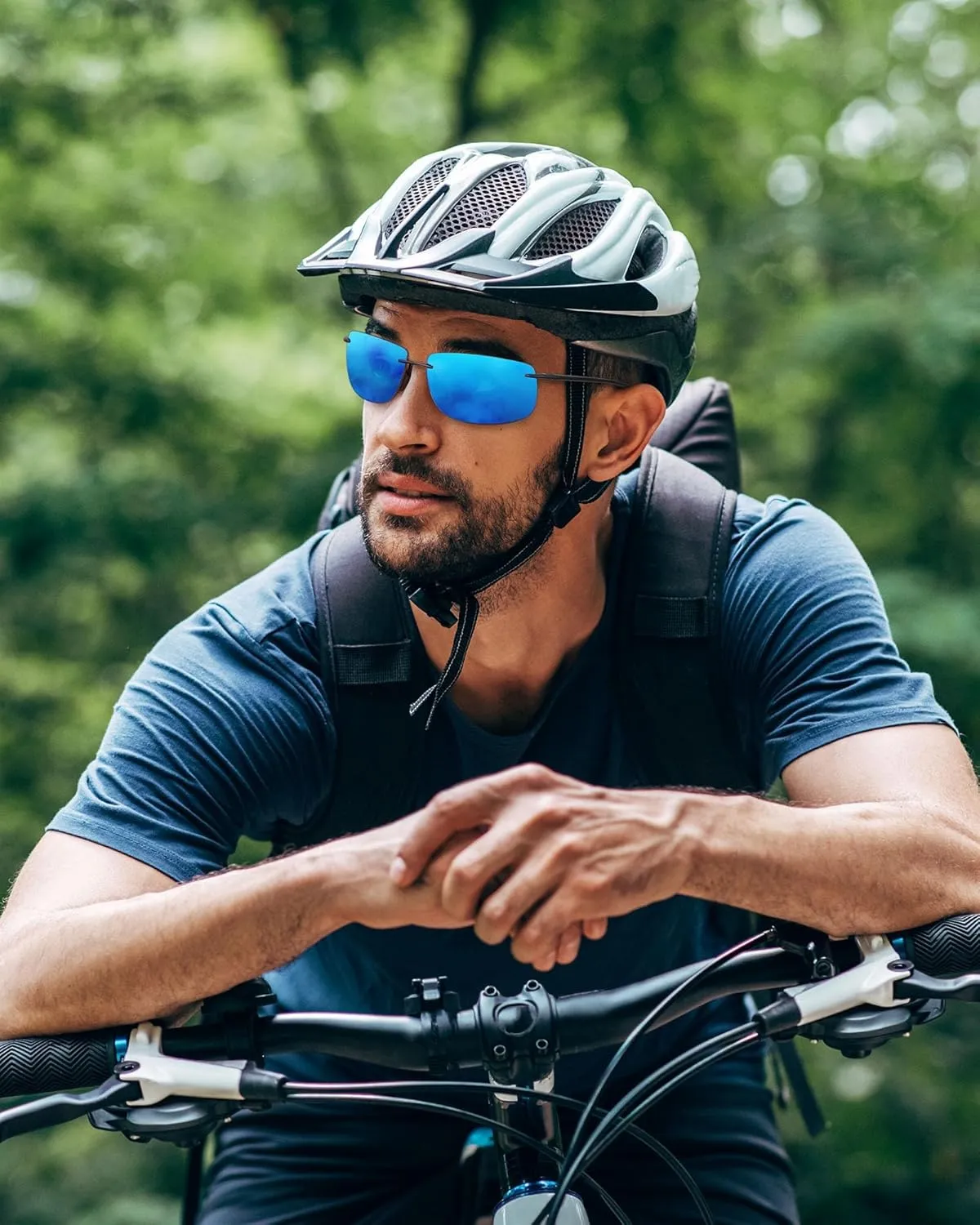 JIM HALO Sport Sunglasses for Men Women TR90 Rimless Frame for Running Fishing Cycling Driving