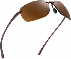 JIM HALO Sport Sunglasses for Men Women TR90 Rimless Frame for Running Fishing Cycling Driving