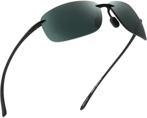 JIM HALO Sport Sunglasses for Men Women TR90 Rimless Frame for Running Fishing Cycling Driving