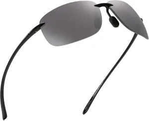 JIM HALO Sport Sunglasses for Men Women TR90 Rimless Frame for Running Fishing Cycling Driving